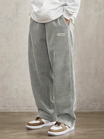 Heren Vintage Corduroy Casual Broek met Trekkoord