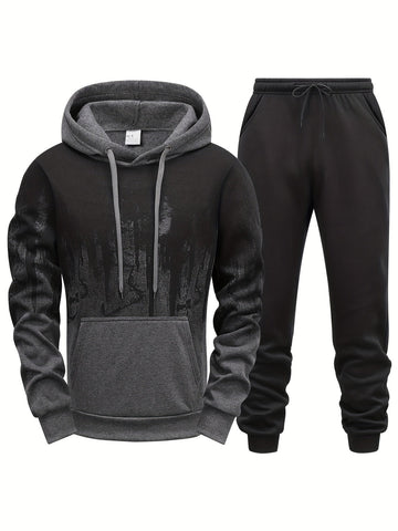 Gradient Heren 2-Delige Outfit: Hoodie & Trekkoord Sportbroek