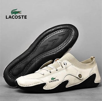 LC™- Stylish Tan Leather Look Athletic Shoes