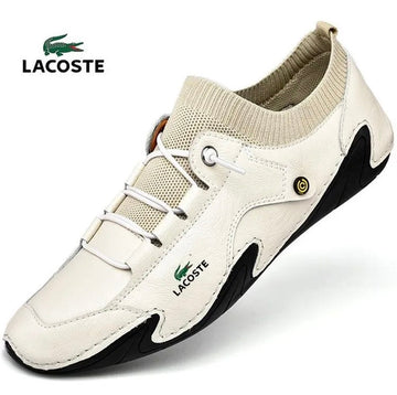 LC™- Stylish Tan Leather Look Athletic Shoes