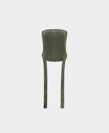 Cardamom Green Territory Velvet Corset