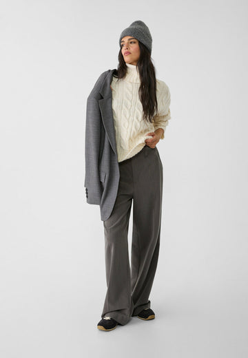 TURTLENECK CABLE - Maglione - stone