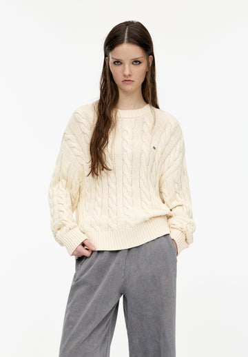 CABLE-KNIT - Maglione - beige