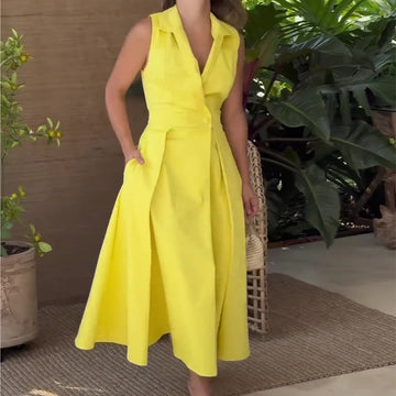 Viola - Vestito Midi con Scollo a V