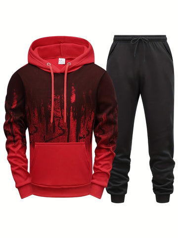 Gradient Heren 2-Delige Outfit: Hoodie & Trekkoord Sportbroek