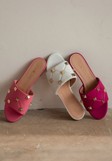 Rockstud Sandals Mila - Fucshia