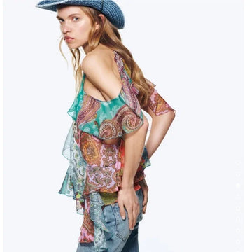 Ruffled Patchwork Top